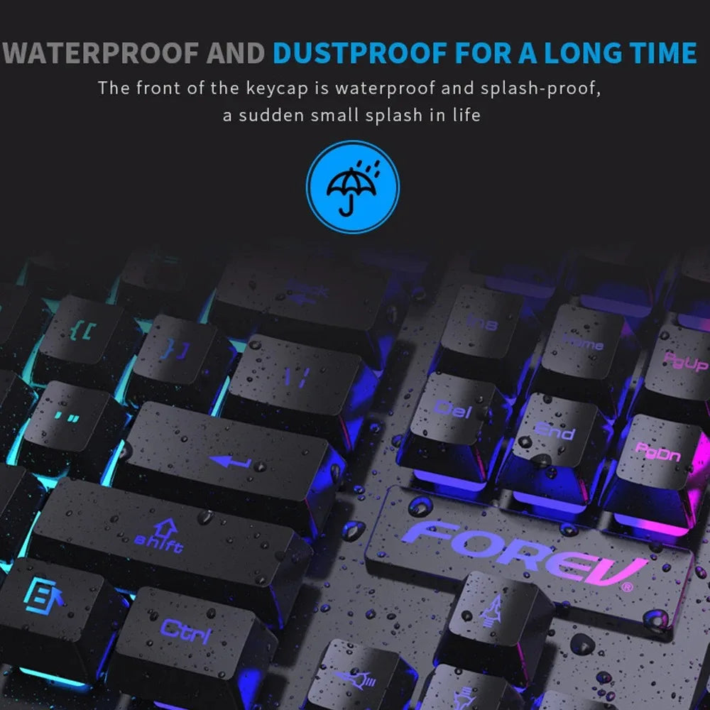 104 key Wired Gaming Keyboard And Mouse Set Backlit Mechanical Keyboard waterproof Luminous keyboard for Gamer PC Laptop Office