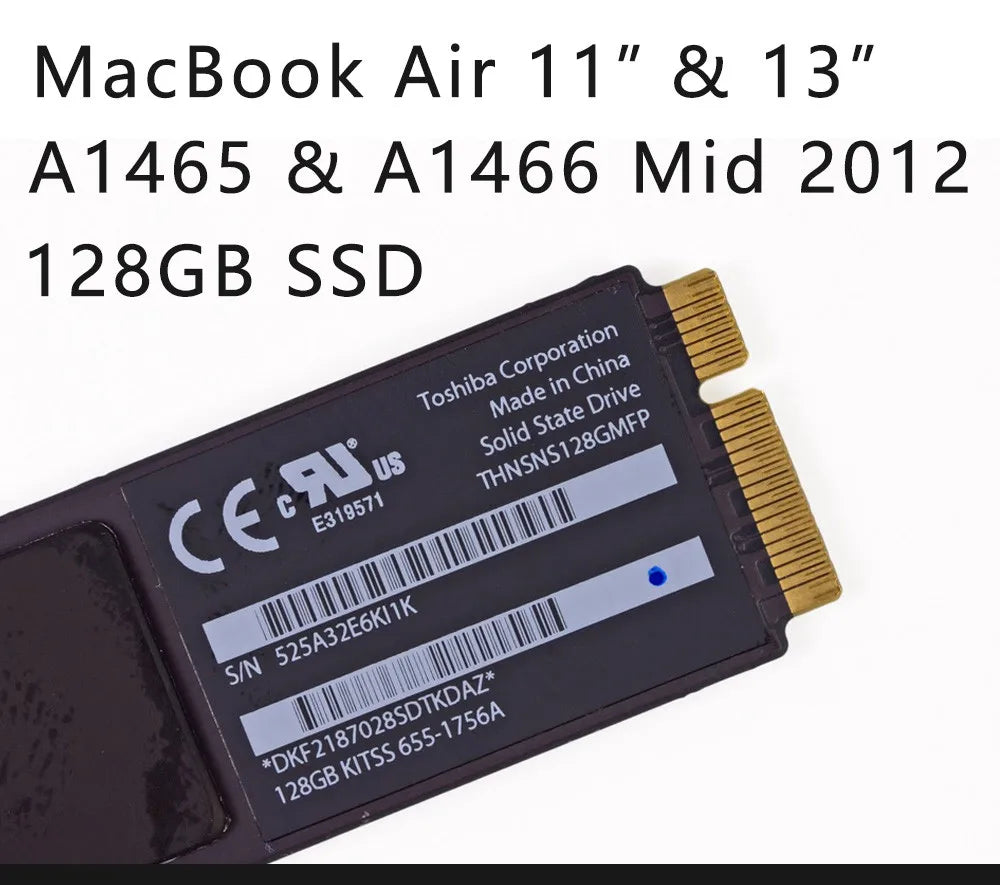 Original Solid State Drive for Apple Laptop2012 A1465 A1466 SSD 64GB 128GB 256GB for Macbook Air 11" A1465 13" A1466 Solid State