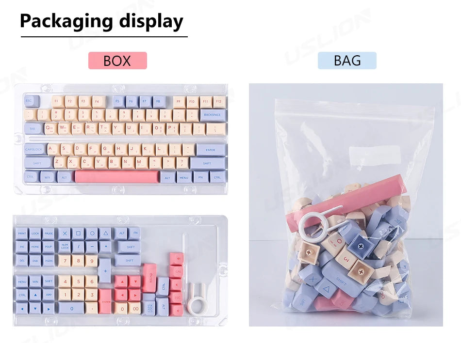 132 Keys Color Candy Floss PBT XDA Profile Keycaps for Cherry MX Switches Mechanical Gaming Backlit Korean English Keyboard Caps