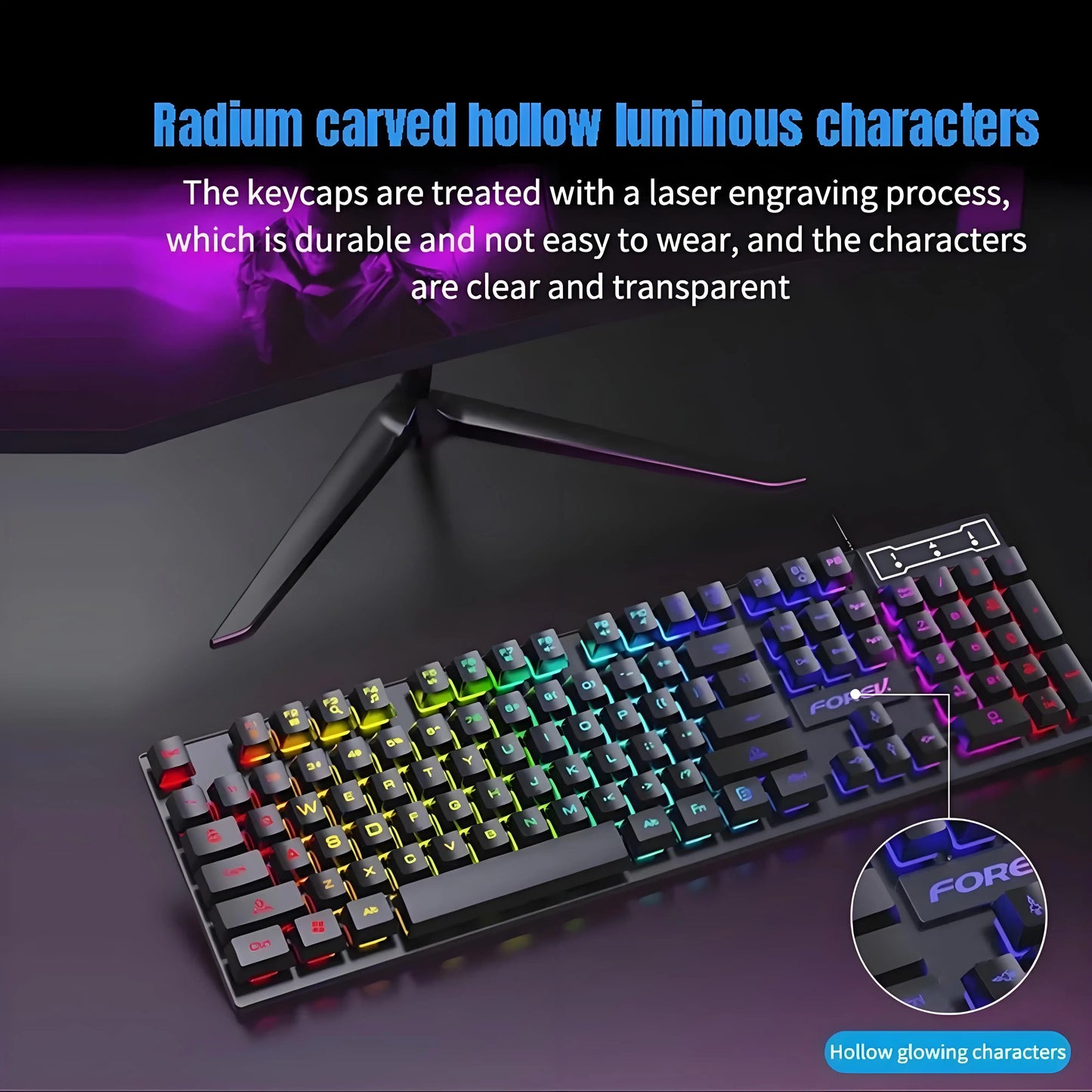 104 key Wired Gaming Keyboard And Mouse Set Backlit Mechanical Keyboard waterproof Luminous keyboard for Gamer PC Laptop Office